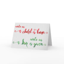 Ett barn är fött julkort