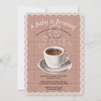 Ett barn brygger kaffe Baby-show inbjudan