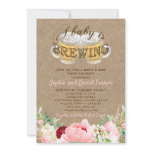 Ett barn bryggs Burlap Blommig Grill Baby Shower