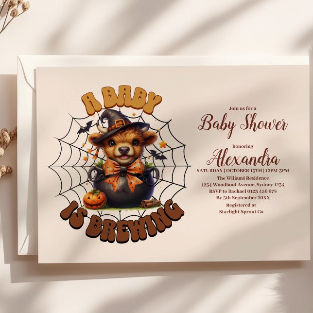 Ett barn bryggs Halloween Baby Shower Inbjudningar (Skapare uppladdad)
