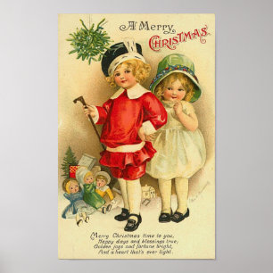 Ett barnkort för God jul Poster