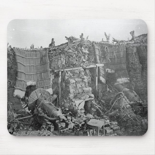 Ett batteri för två vapen under det Crimean krig, Musmatta (Framsidan)