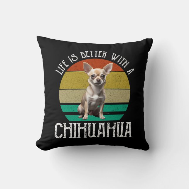 Ett bättre liv med en Chihuahua Kudde (Framsida)