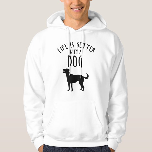 Ett bättre liv med en Hund Hoodie (Framsida)