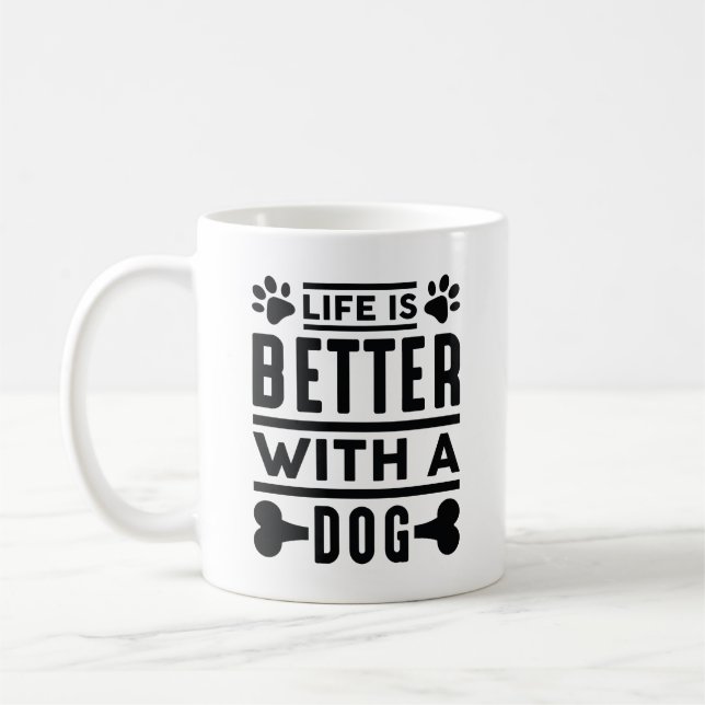 Ett bättre liv med en Hund Kaffemugg (Vänster)