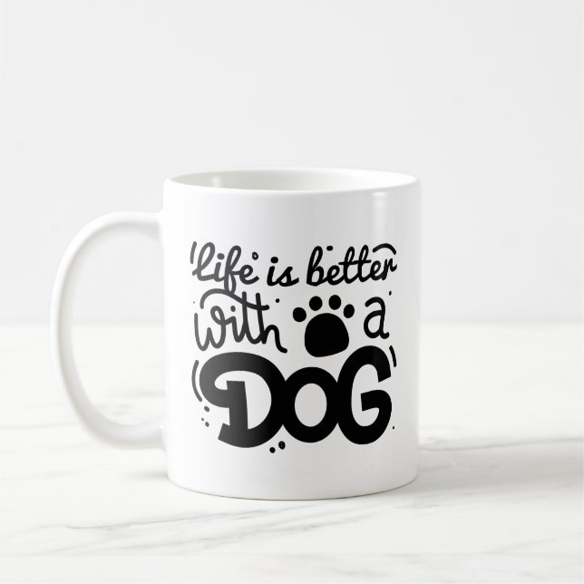 Ett bättre liv med en Hund Kaffemugg (Vänster)