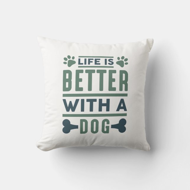 Ett bättre liv med en Hund Kudde (Framsida)