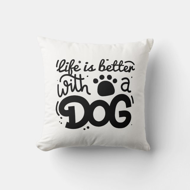 Ett bättre liv med en Hund Kudde (Framsida)