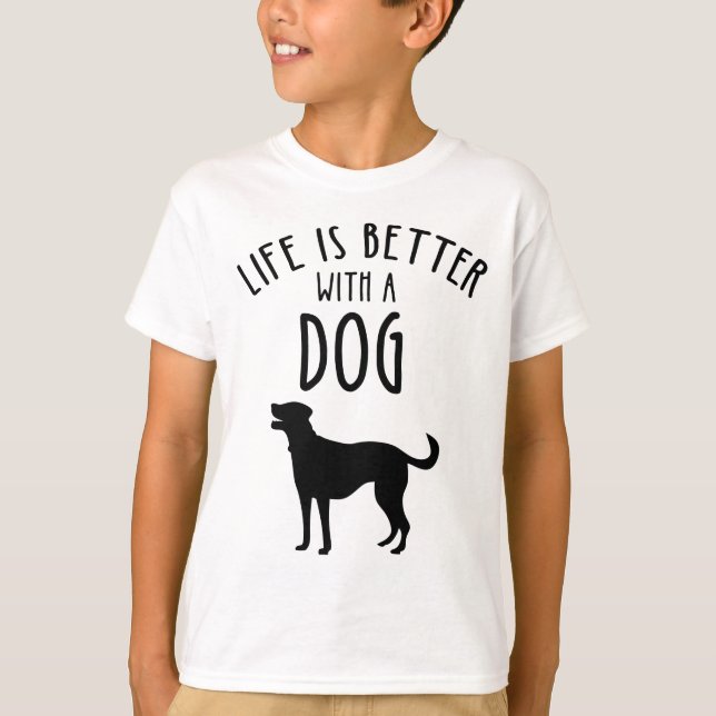 Ett bättre liv med en Hund T Shirt (Framsida)