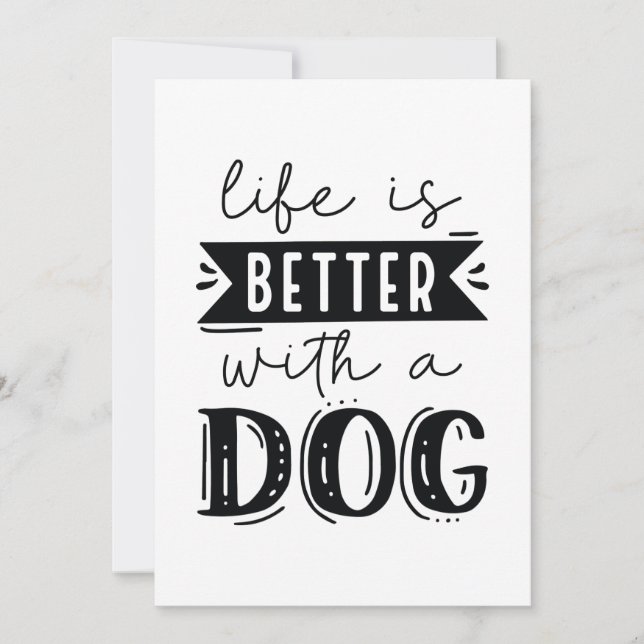 Ett bättre liv med en Hund Tack Kort (Framsida)