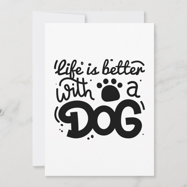 Ett bättre liv med en Hund Tack Kort (Framsida)