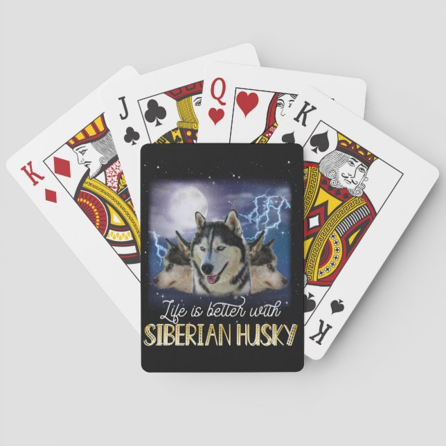 Ett bättre liv med Siberian husky Casinokort (Baksidan)
