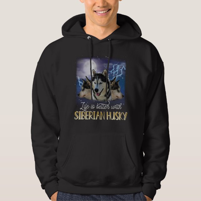 Ett bättre liv med Siberian husky Hoodie (Framsida)