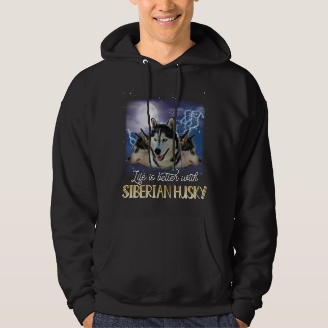 Ett bättre liv med Siberian husky Hoodie (Framsida)
