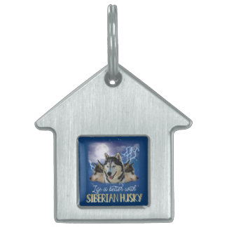 Ett bättre liv med Siberian husky ID-bricka Husdjur