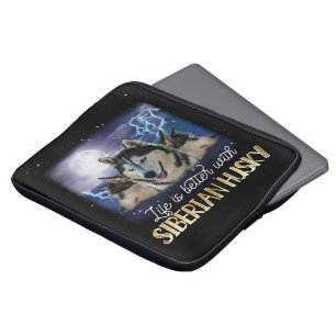 Ett bättre liv med Siberian husky Laptop Fodral
