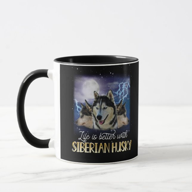 Ett bättre liv med Siberian husky Mugg (Vänster)