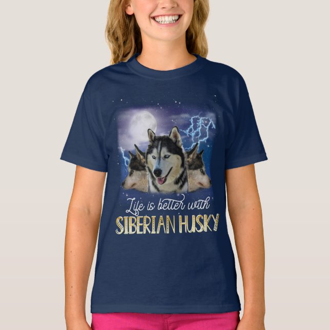 Ett bättre liv med Siberian husky T Shirt (Framsida)