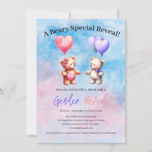 Ett Beary Speciell Reveal! Visa nalle Gender Inbjudningar