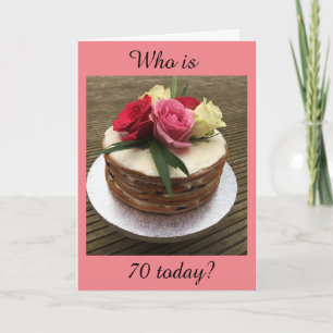 ETT BEAUTIFULLT KAKE FÖR DIN **70:e* BIRTHDAY-KORT Kort