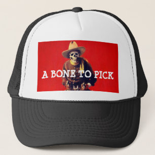 Ett ben till Plocka Skeleton Cowboy Hat Truckerkeps