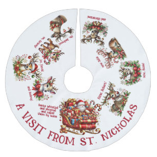 Ett besök av St. Nicholas Julgransmatta Borstad Polyester