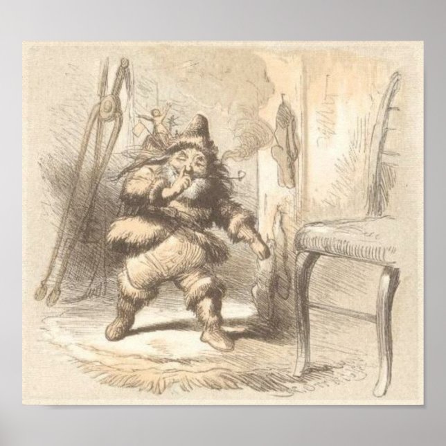 Ett besök från Saint Nicholas artist F.O.C. Darley Poster (Framsidan)