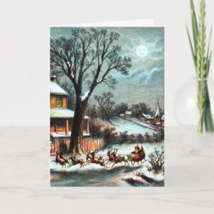 Ett besök från Saint Nicholas vintage jul Helgkort