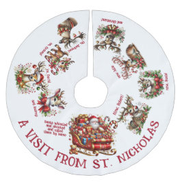 Ett besök från St. Nicholas Julgransmatta Borstad Polyester