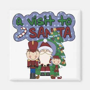Ett besök i Santa Tshirts och presenter Magnet