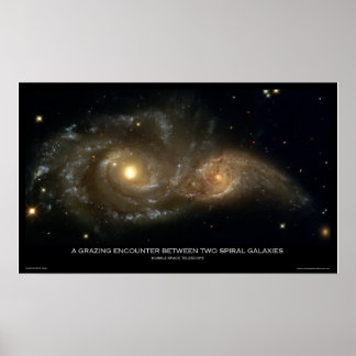 Ett bete mellan två galaxer i Spiral Poster