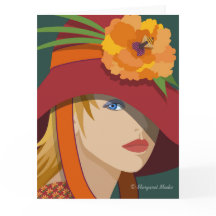 Ett bi i hennes Bonnet-mappade anteckningskort ell