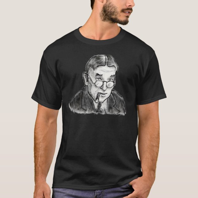 Ett bläck skissade skojare: H.L. Mencken T-shirt (Framsida)