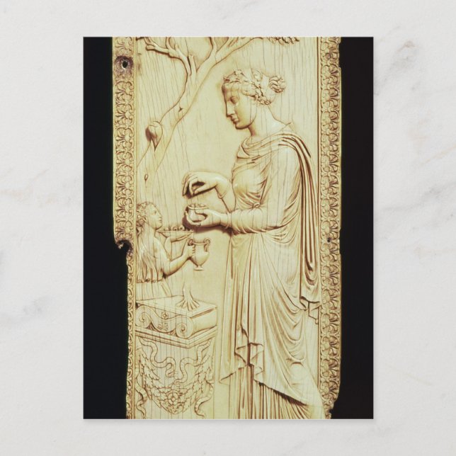 Ett blad av Symmachi-diptyken Vykort (Framsida)