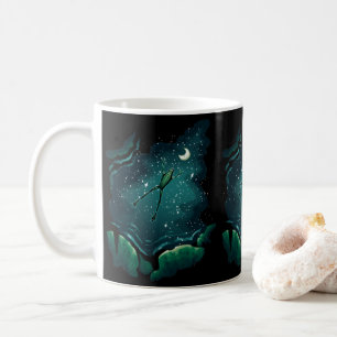 Ett blad över Måne Kaffemugg