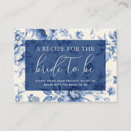 Ett blått Blommigt Fransk Toile  ett recept Tilläggskort