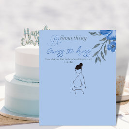 Ett blått Blommigt-Möhippa gissar spel