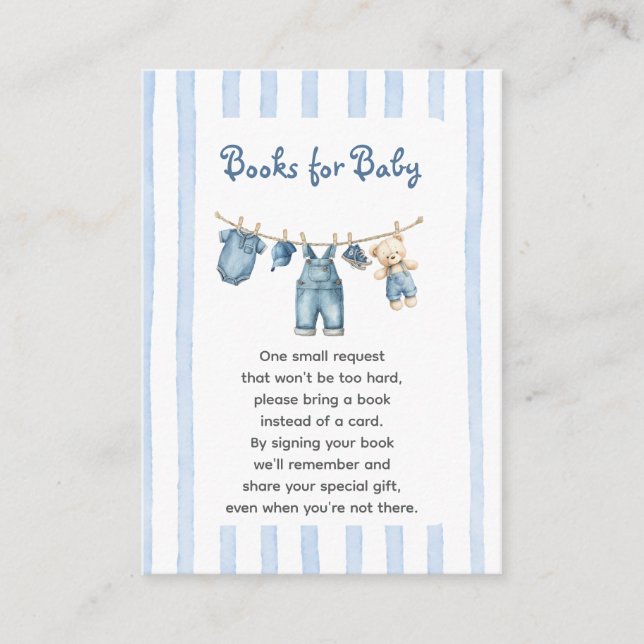 Ett blått Jean Baby-kort för Bok Tilläggskort (Framsida)
