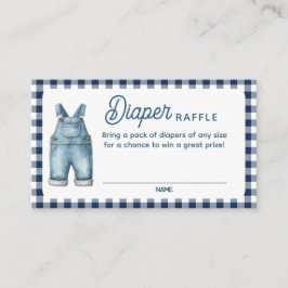 Ett blått Jean Baby Shower Diaper Raffle Card Tilläggskort