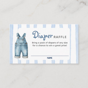 Ett blått Jean Baby Shower Diaper Raffle Card Tilläggskort