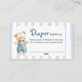Ett blått Jean Baby Shower Diaper Raffle Card Tilläggskort