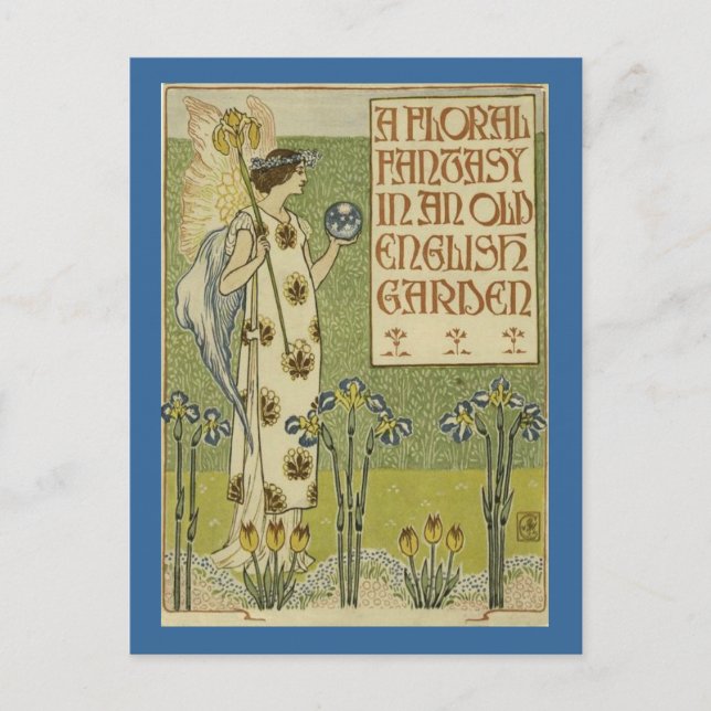 Ett Blommigt Fantasy-vykort Vykort (Framsida)
