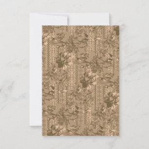Ett blommönster med vintage med intrikat brun desi tack kort