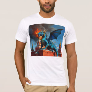 Ett Blue & Guld Dragon Visits Moskva T Shirt