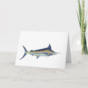 Ett Blue Marlin hälsning-kort Kort