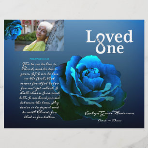 Ett Blue Ro Memorial Service-program har förlorats Reklamblad
