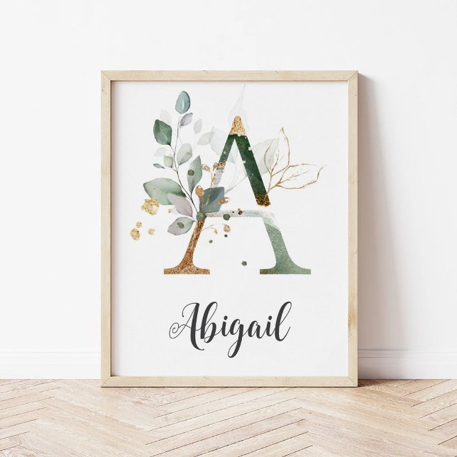 Ett bokstavsmonogram Växthus Barnkammare Namn Vägg Poster (Skapare uppladdad)