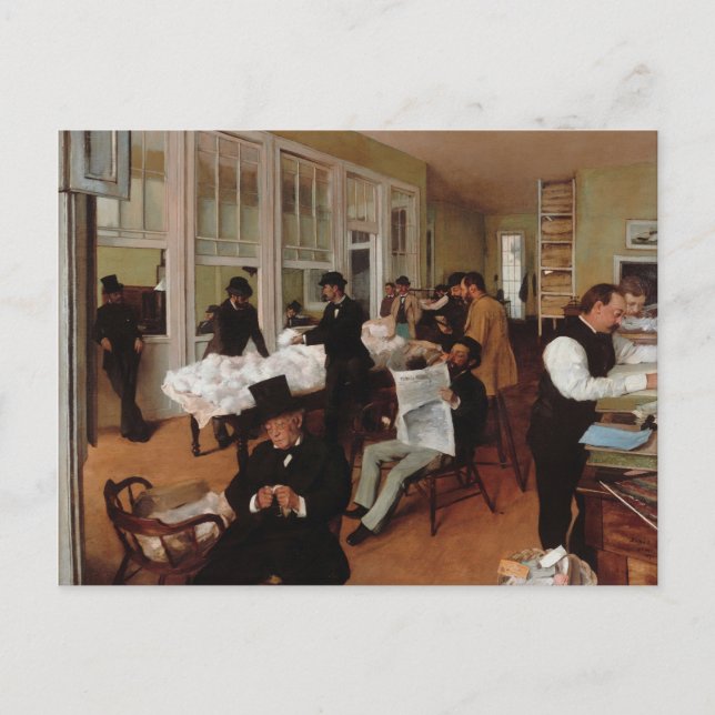 Ett bomullskontor i New Orleans - Edgar Degas Vykort (Framsida)