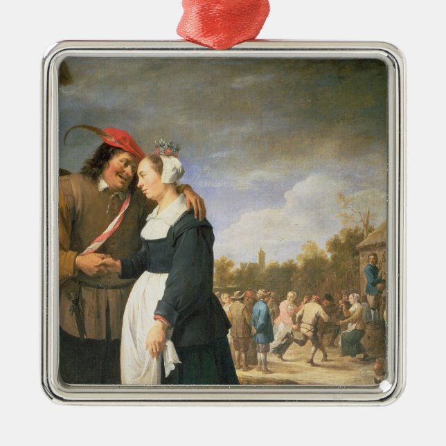 Ett bondaktigt bröllop, 1648 julgransprydnad metall (Framsidan)