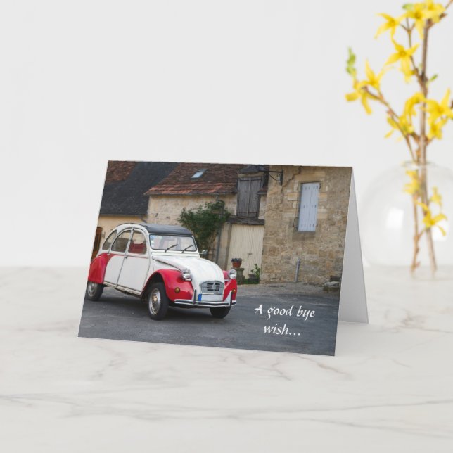 Ett Bra hej då, önskat gratulationskort Kort (Gul blomma)